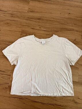 Cream Outdoor Voices crop cotton tshirt